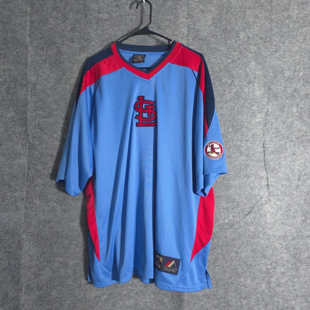 St Louis Cardinals Majestic Cooperstown‎ Collection Baseball Jersey Men XL Blue
